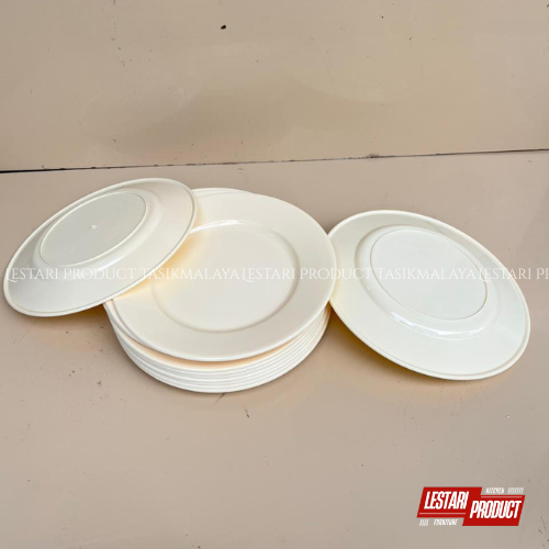( 6 PCS ) PIRING MELISSA 10 { warna cream} | Piring Makan Plastik BPA free PP 5 | Piring sajian | Pi
