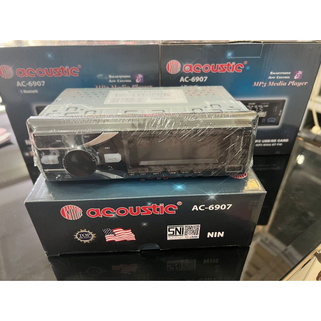 Tape Mobil Single Din Head Unit ACOUSTIC AC 6907 PEN PON PIN BLUETOOTH USB