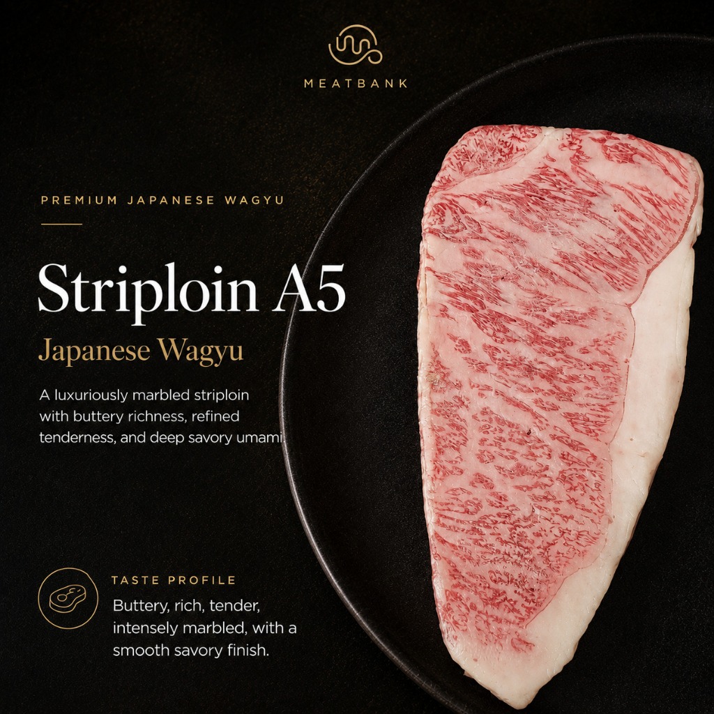 MEATBANK Kobe Sirloin A5 Wagyu Daging Sapi Steak Japan Beef Striploin
