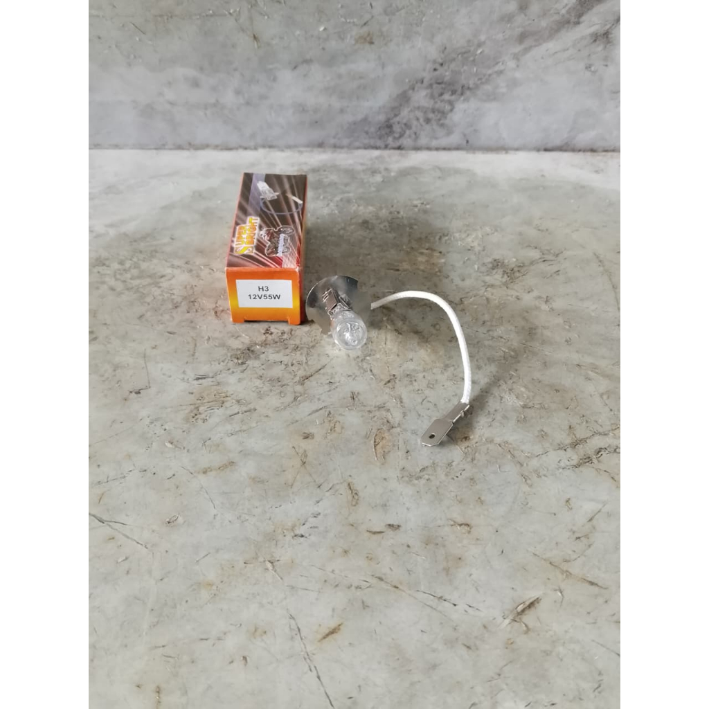 BOHLAM DEPAN HALOGEN H3 LAMPU TEMBAK 12 VOLT 55 WATT UNTUK MOTOR DAN MOBIL