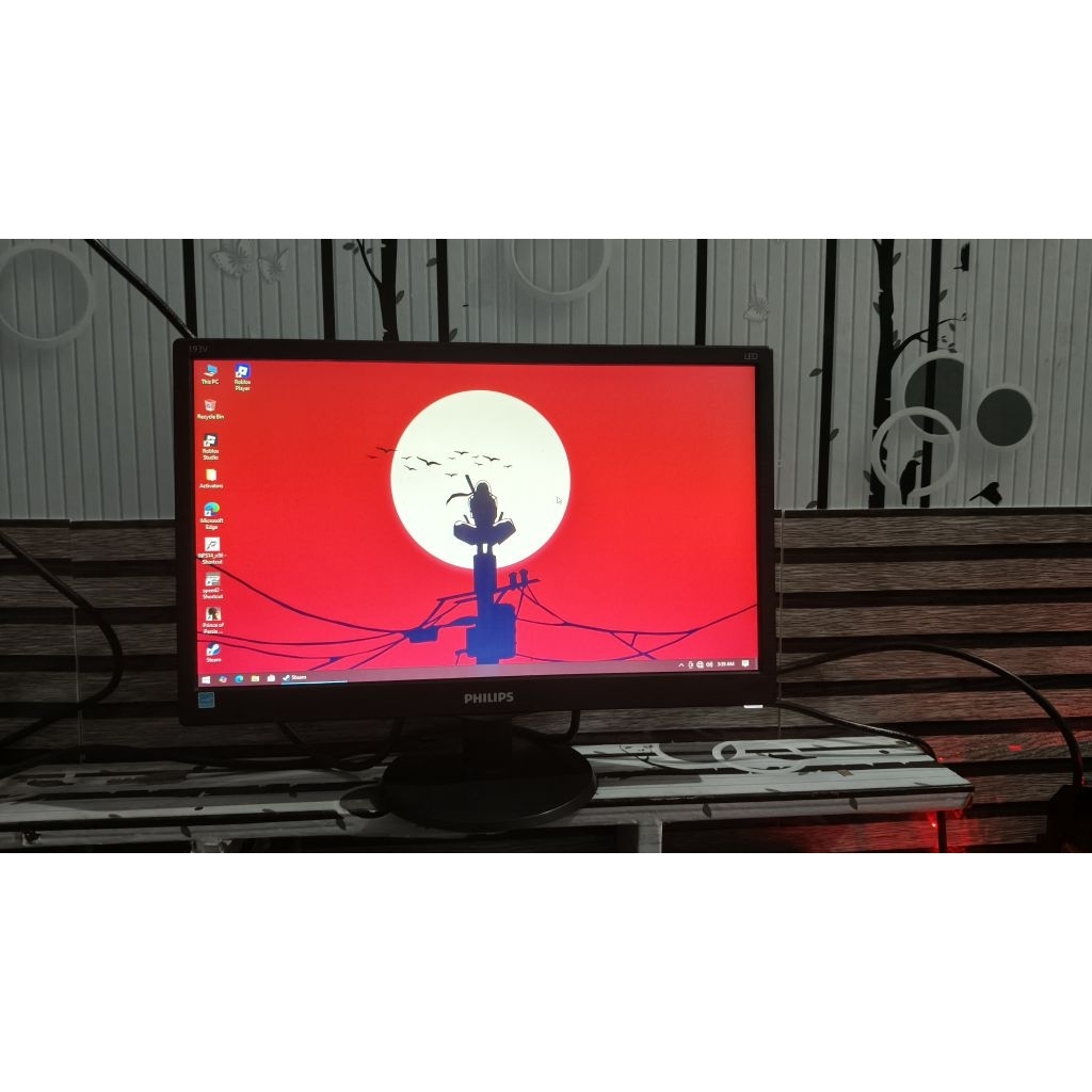 monitor philips 19 inch hdmi 193v+ packing kayu