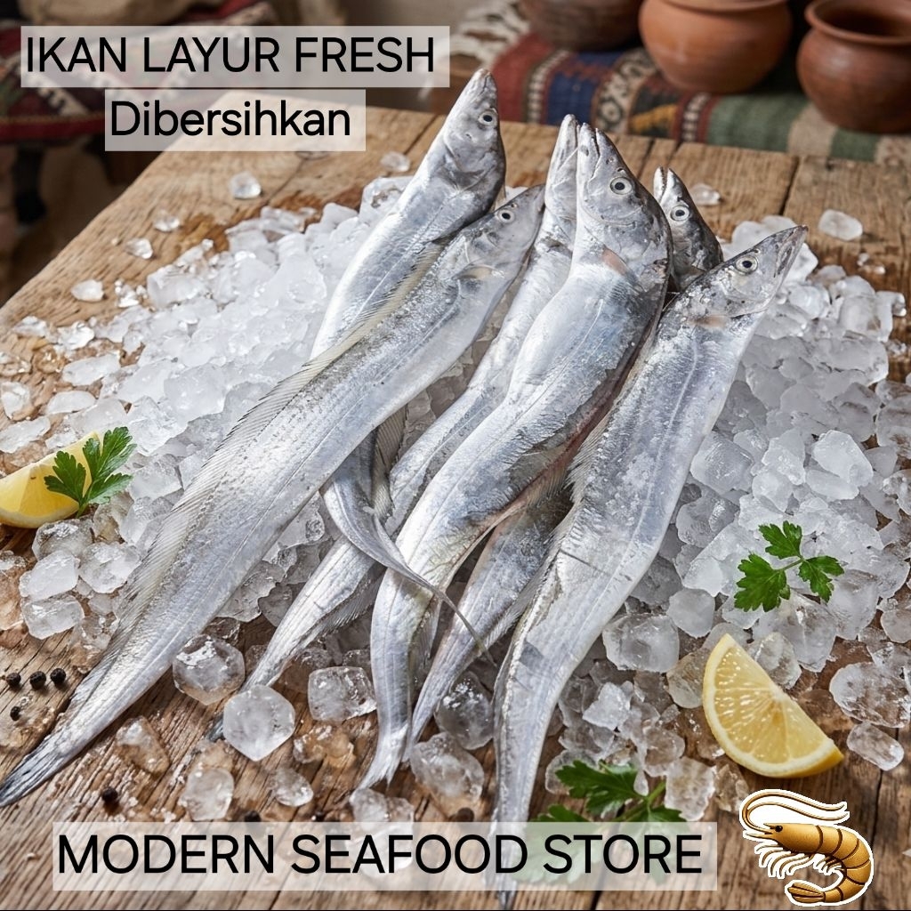 ikan layur ikan johor fresh ukuran besar dibersihkan