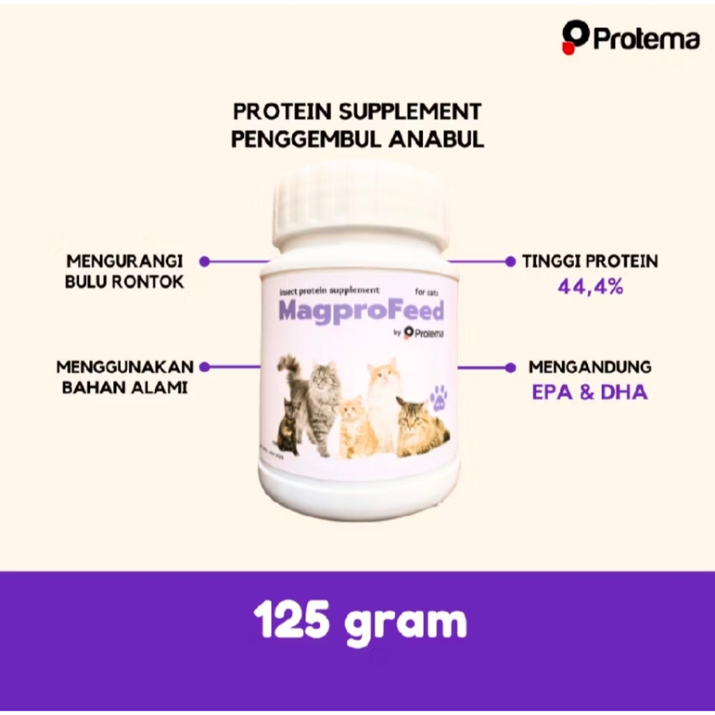 MAGPROFEED Vitamin Kucing 125gr Melebatkan Bulu Menggembulkan Anabol Cegah Rontok