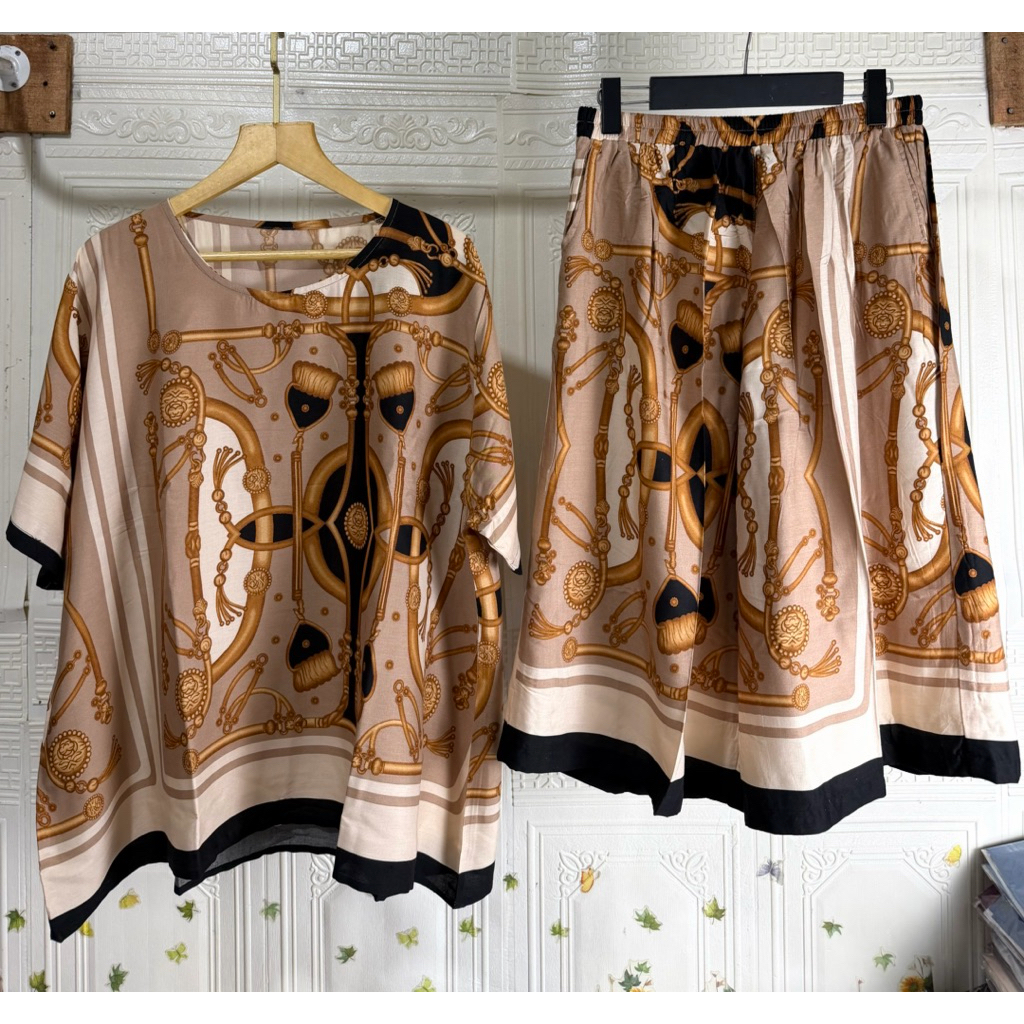 SETELAN SANTAI SUPER JUMBO LD 150CM RAYON PREMIUM CELANA KULOT BIGSIZE