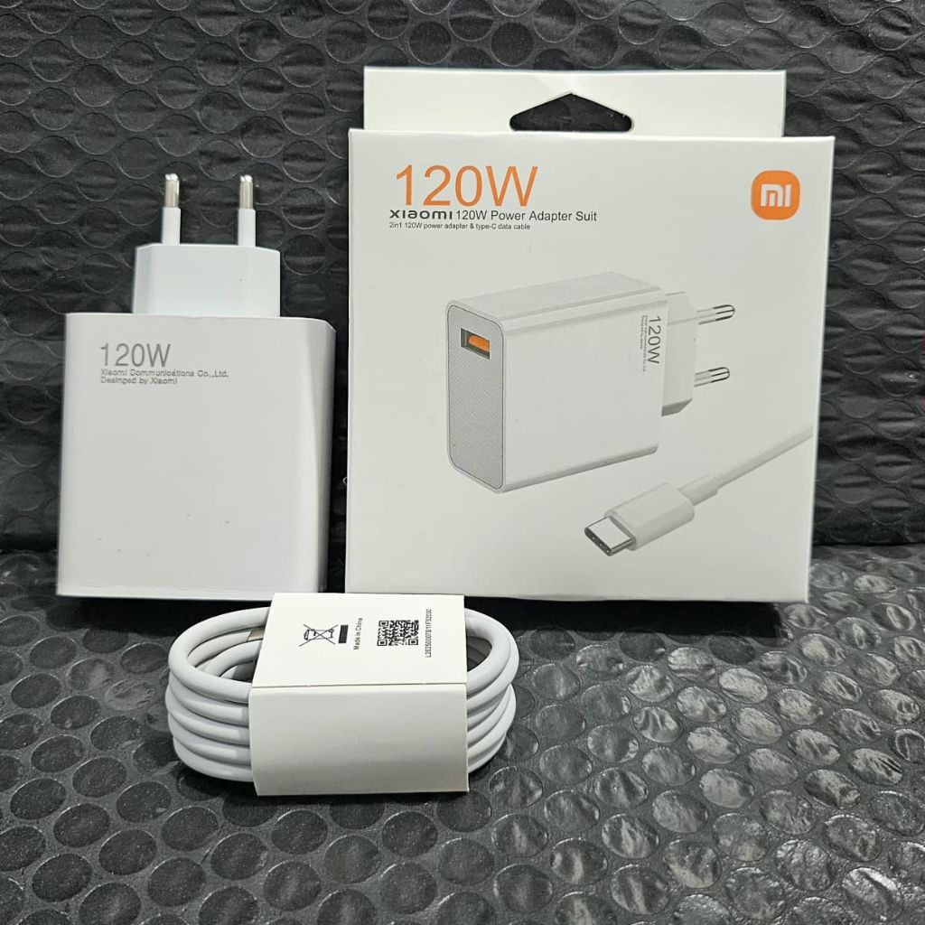 Charger Cepat Xiaomi 120W - Pengisian Daya Cepat, Kompatibel dengan Xiaomi, Original