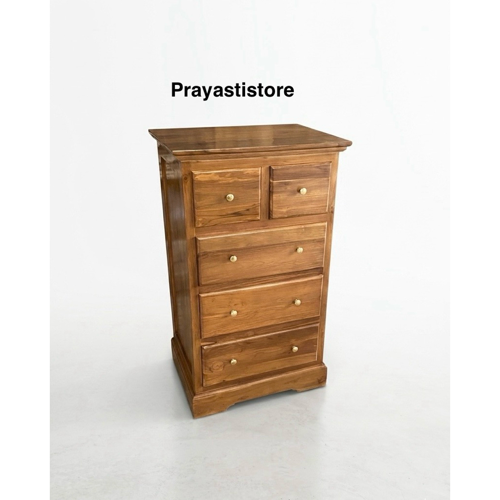 Drawer Nakas 5 Laci Kayu Jati Drawer 5 Laci Penyimpanan Jati Bufet Penyimpanan Jati