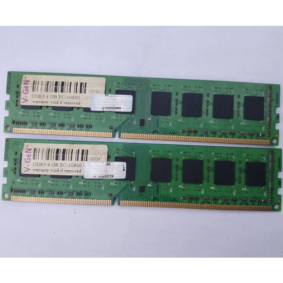RAM PC / memori 4 gb DDR 3 pc 10600 merek Vgen