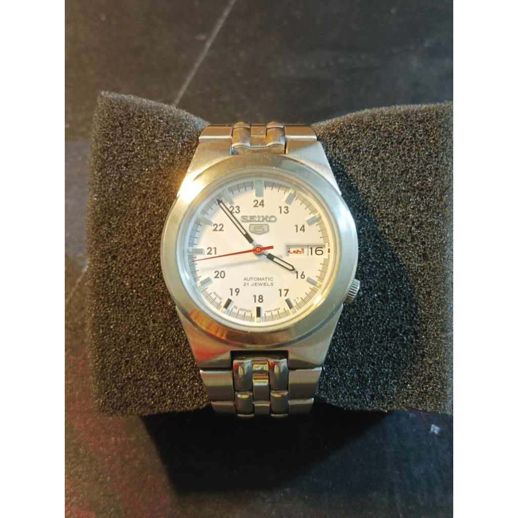 Seiko 5 7s26A SNKE27 White Grid Military Edition