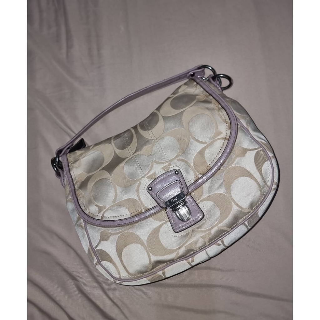 coach coc shoulder bag purple medium original