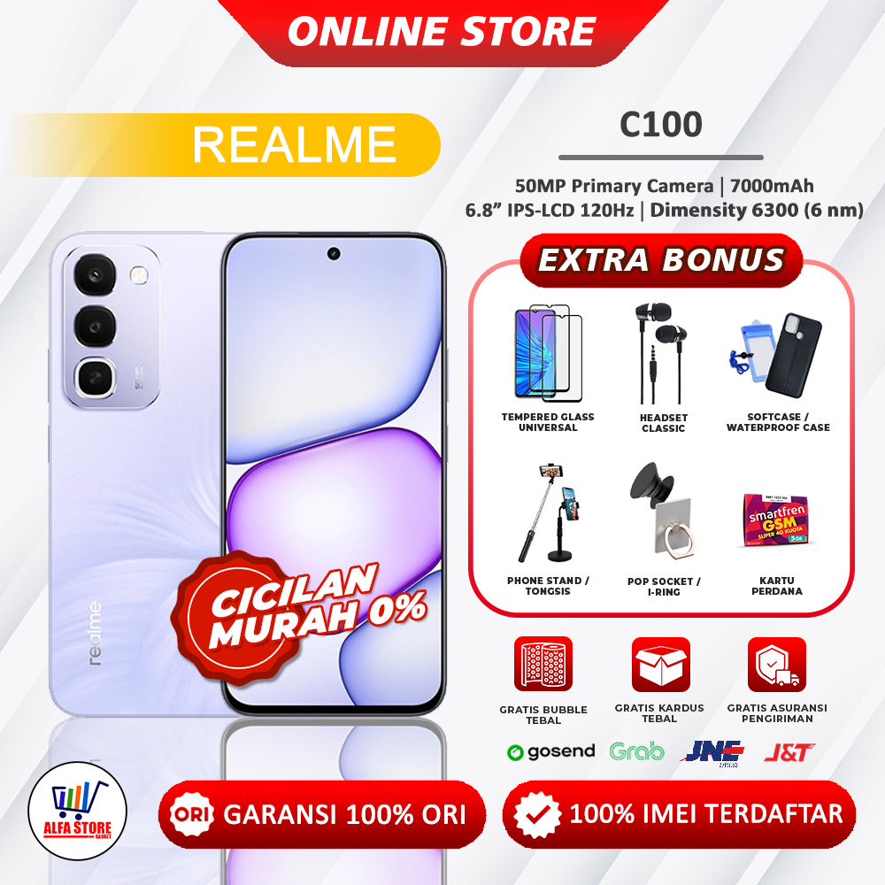 Realme C100 4G Ram 6/128GB Ram 8/256GB Garansi Resmi