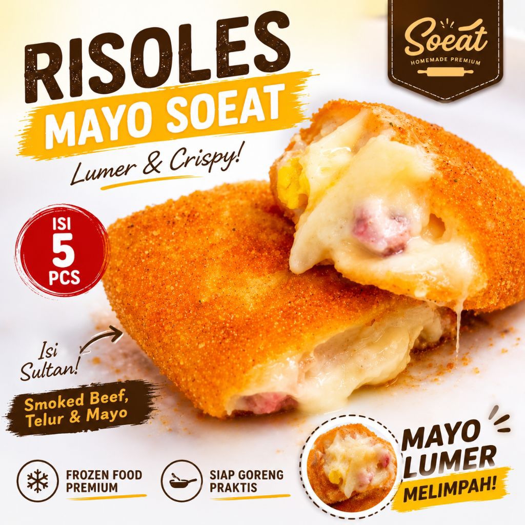 Risoles Frozen Bandung Mayo SoEAT | Risol Premium Lumer | Homemade Crispy Isi 5