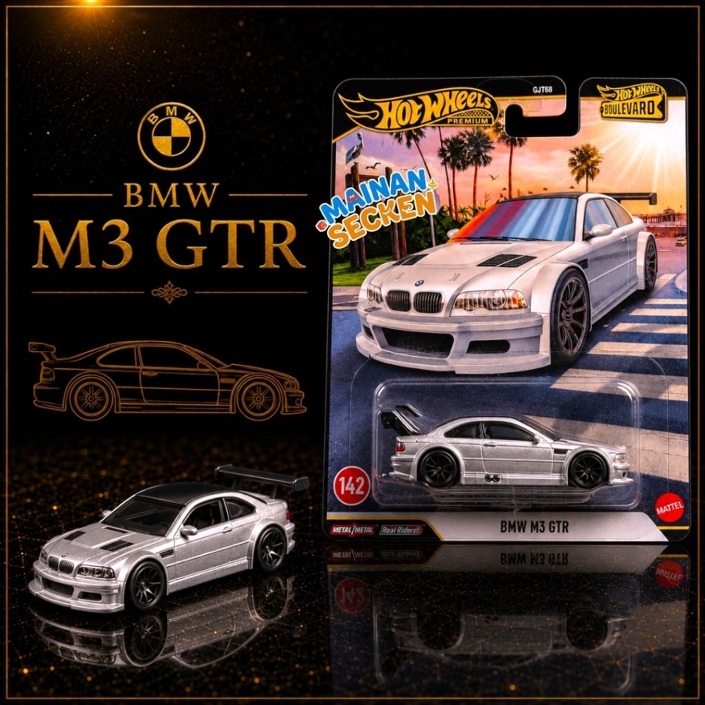 Hot Wheels Premium BMW M3 GTR - HW BOULEVARD [FREE PROTECTOR]