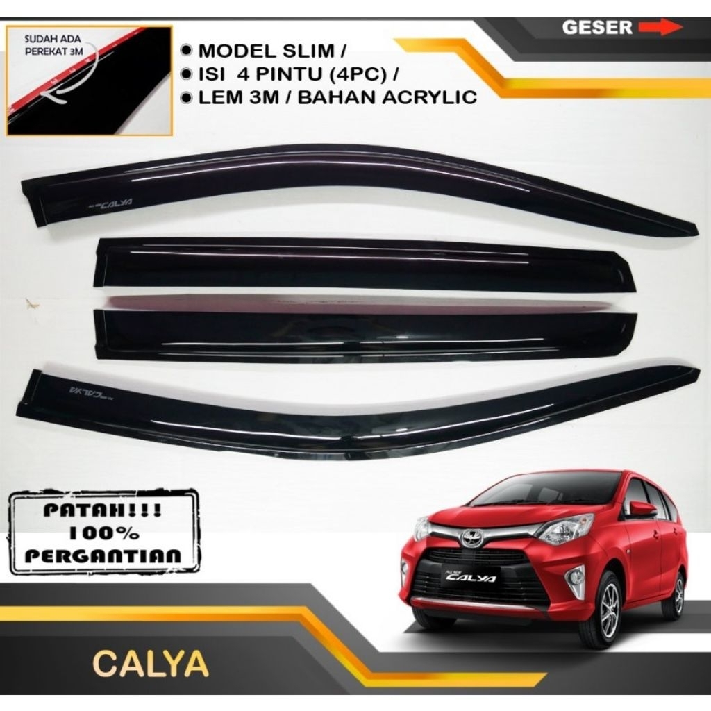 Talang air mobil TOYOTA CALYA 2016 - 2021 Model Slim Rata/flat