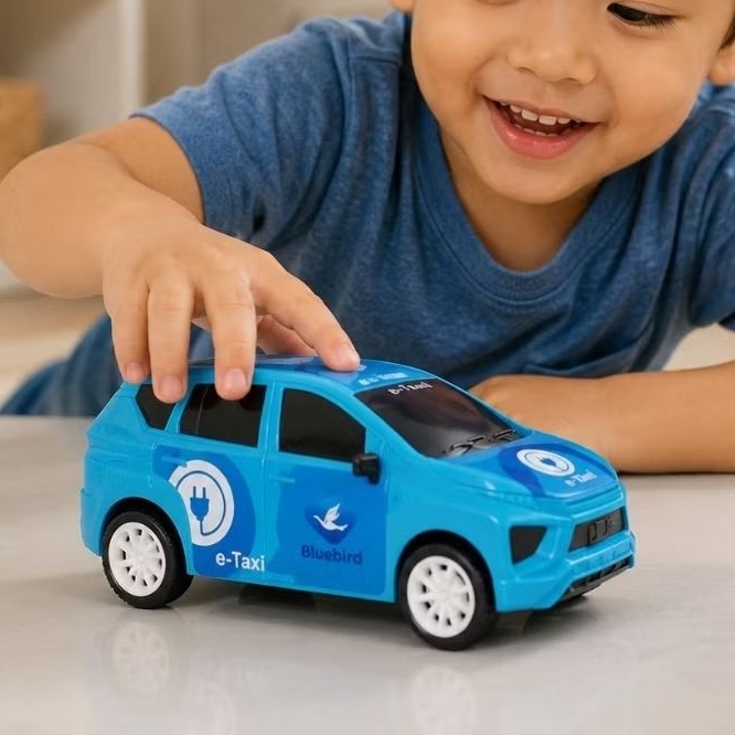 Mainan Mobil Taksi Blue Bird Tarik Edukatif - Mobilan Taxi Bluebird Anak Laki Cowok
