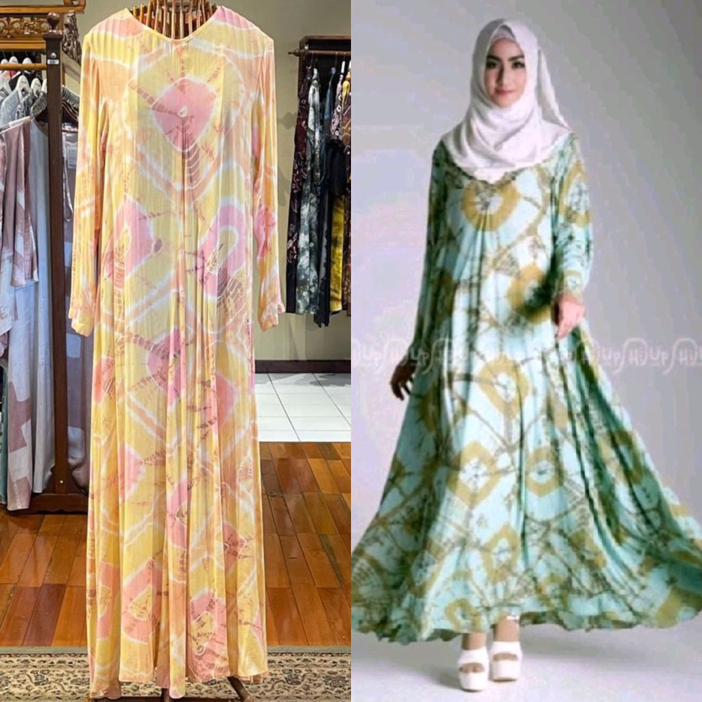 Umbrella Dress by Dian Pelangi LIMITED EDITION Busana Muslim Baju Maxi Gamis Abaya Gaun Batik Busui 