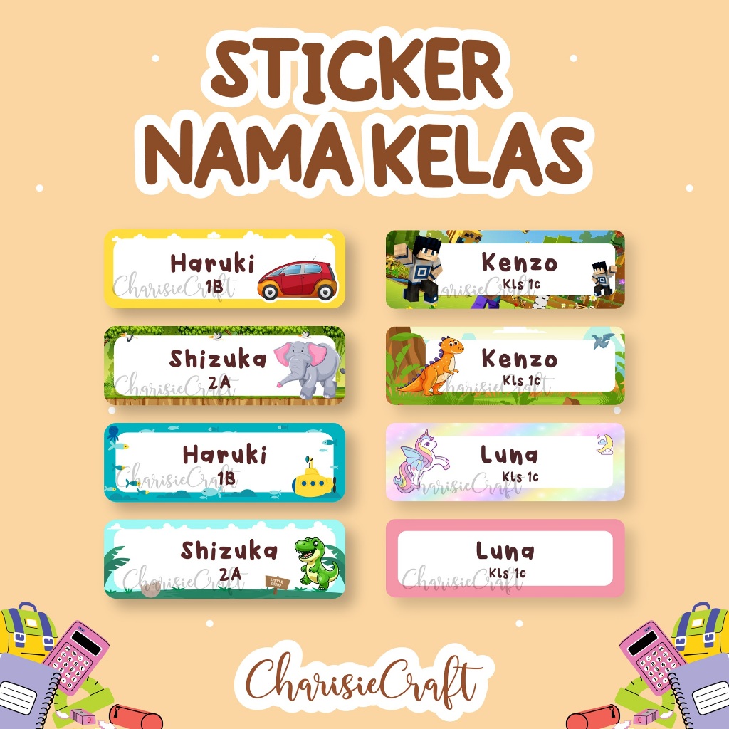 label nama kelas nama kelas anak sticker nama kelas sticker buku pulpen label nama  anak