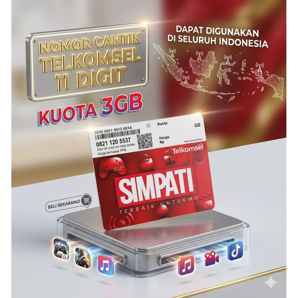 kartu perdana telkomsel simpati cantik kuota by u murah dan grosir