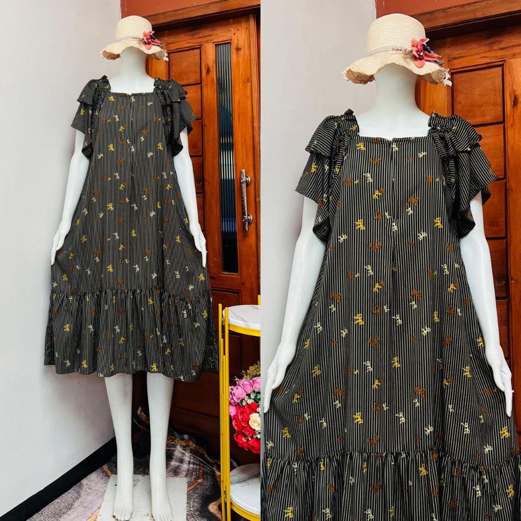 Daster Talia Busui Rayon Premium Tangan 2 Umpak Pundak Serut Tali