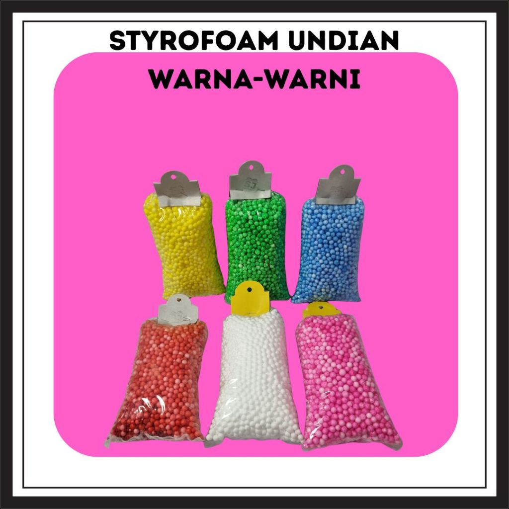 STYROFOAM UNDIAN WARNA WARNI | STYROFOAM BUTIRAN WARNA | BUTIRAN GABUS STYROFOAM