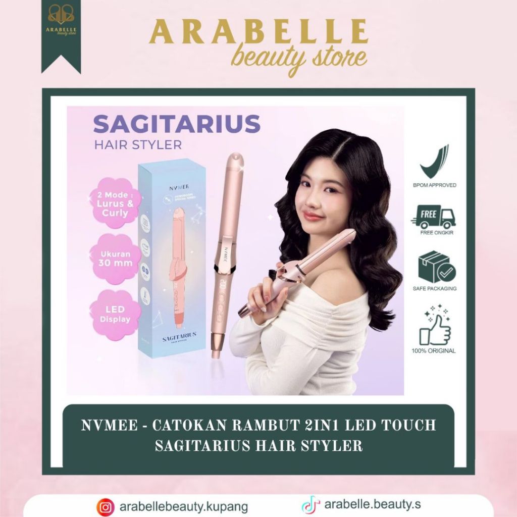 NVMEE - Catokan Rambut 2in1 LED Touch Sagitarius Hair Styler