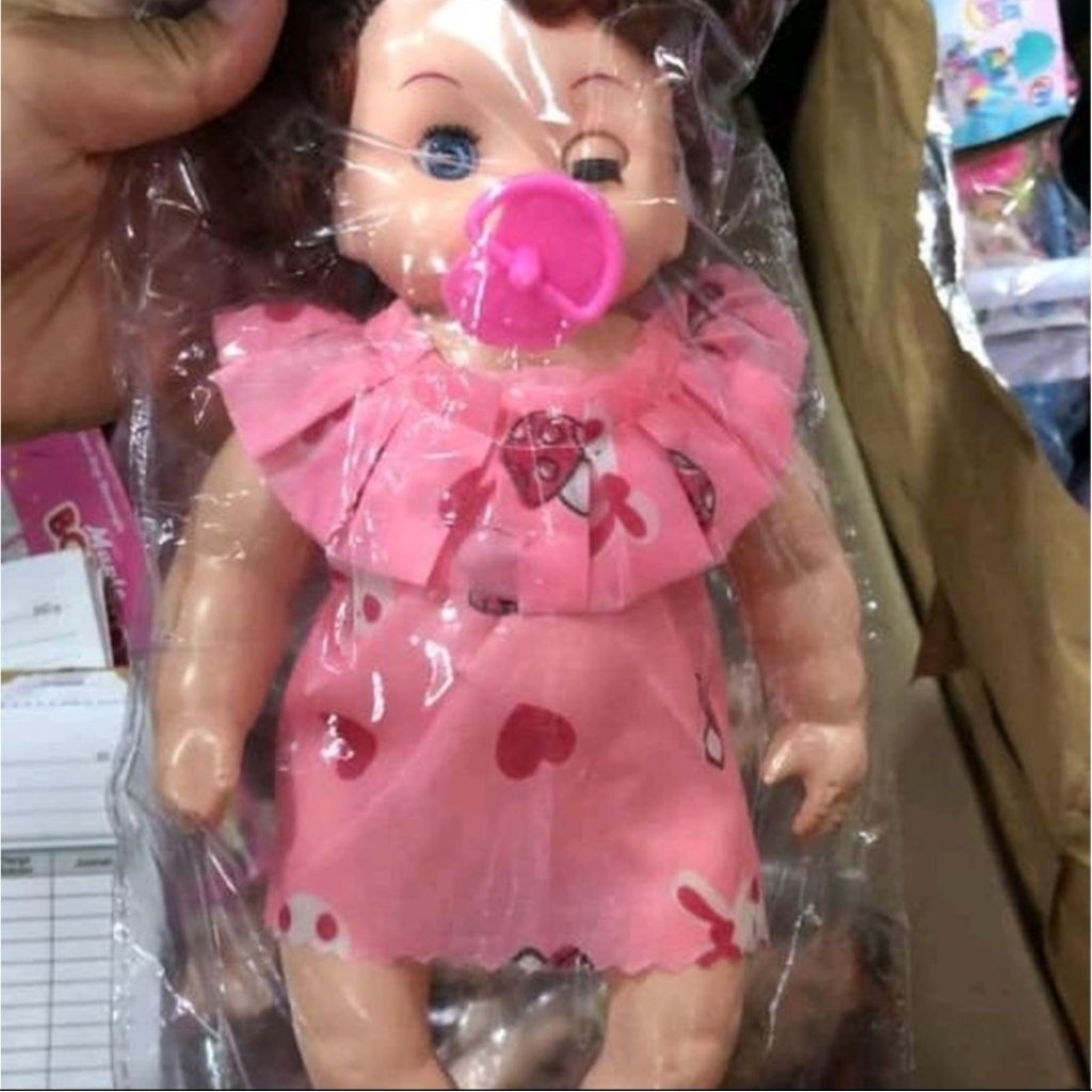 Mainan anak boneka empeng bisa nangis lucu murah harga satuan perpcs baby dot boneka bayi