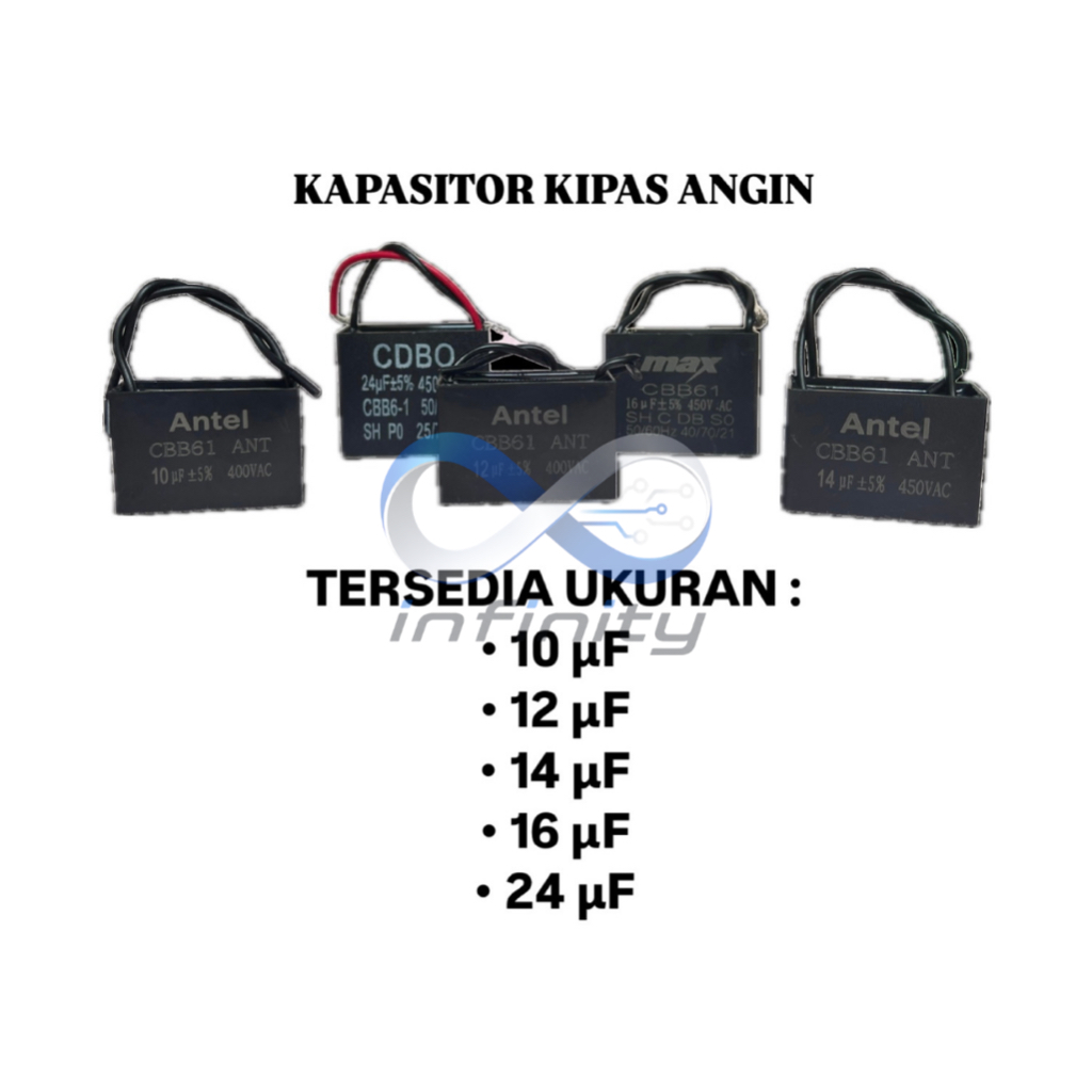 Kapasitor Kipas Angin CBB61 10UF 12UF 14UF 16UF 24UF