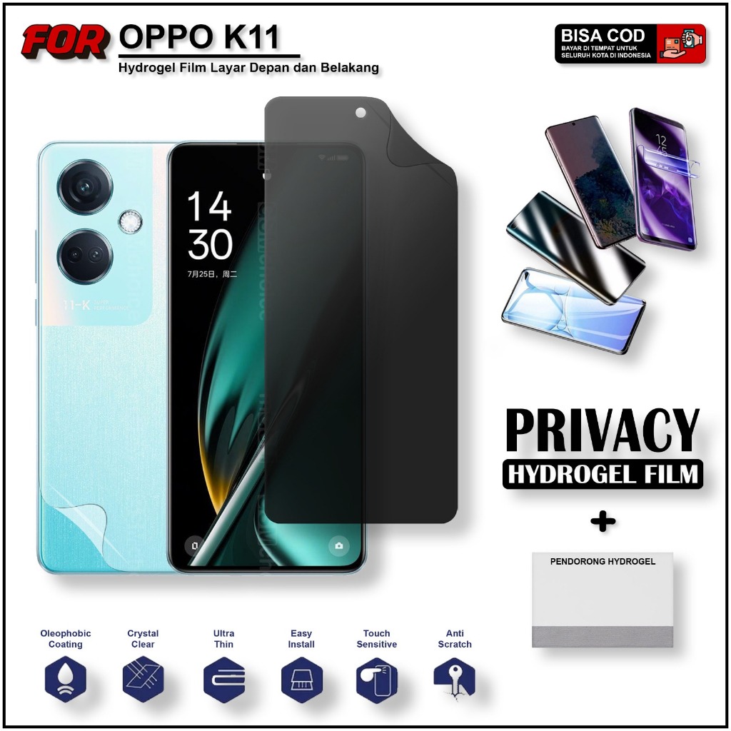 Anti Gores Handphone Hydrogel Oppo K11 K11x Screen Protector Full Cover