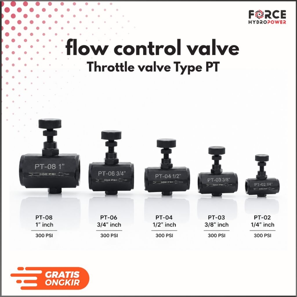 Hydraulic Flow Control Valve / Throttle Valve Type PT / Hidrolik