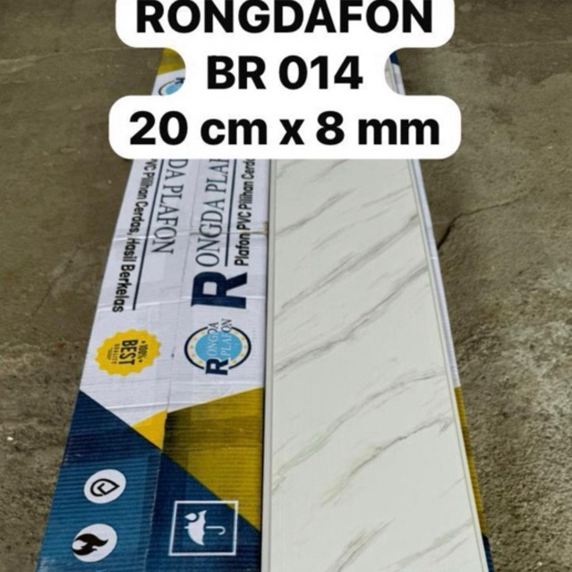 Plafon Pvc Putih motif Marmer Glossy BR 014 (PERLEMBAR)