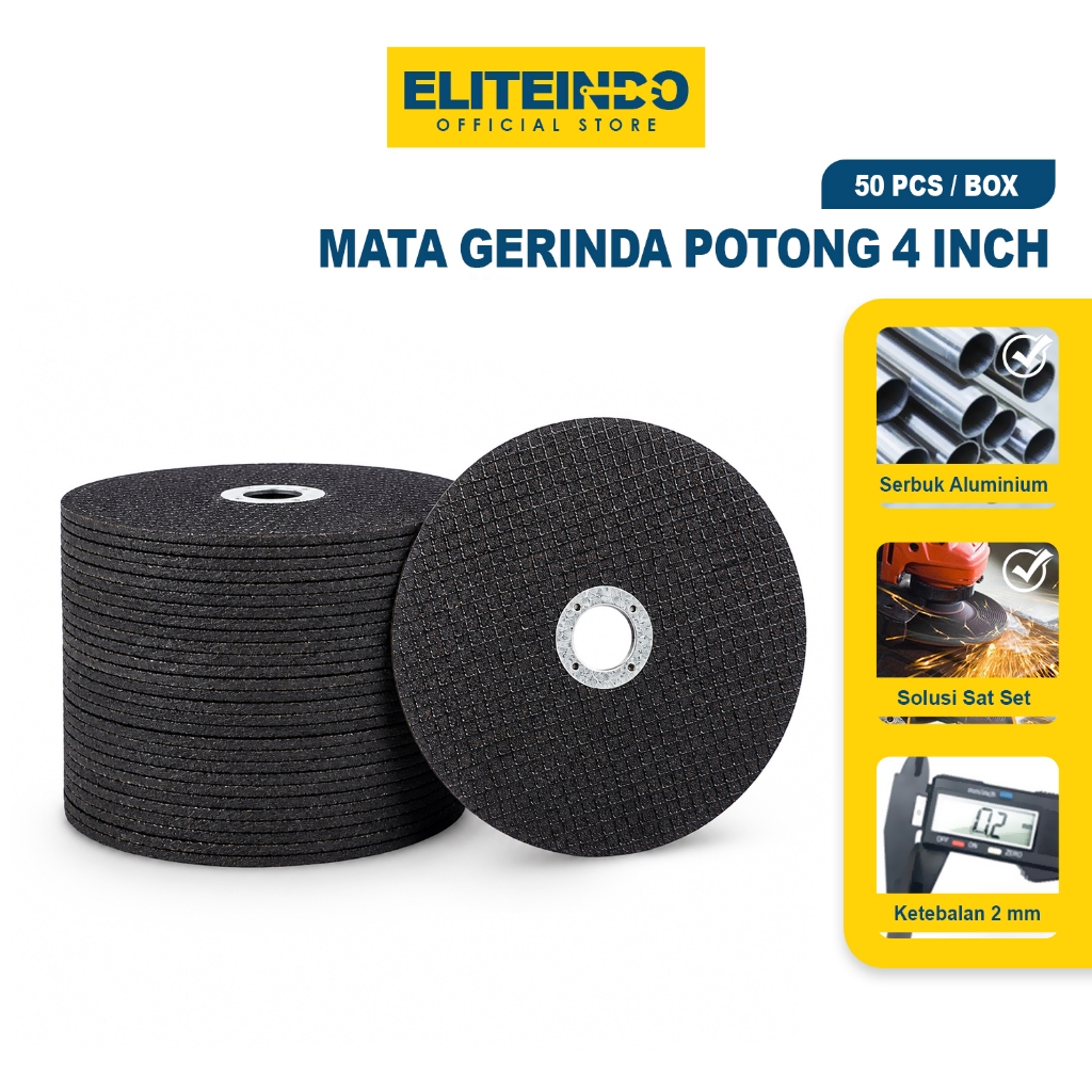 ELITE Mata Gerinda Potong 4" Inch 1Box isi 50Pcs Cutting Wheel / Batu Gurinda Grinda Besi Baja |G3A1