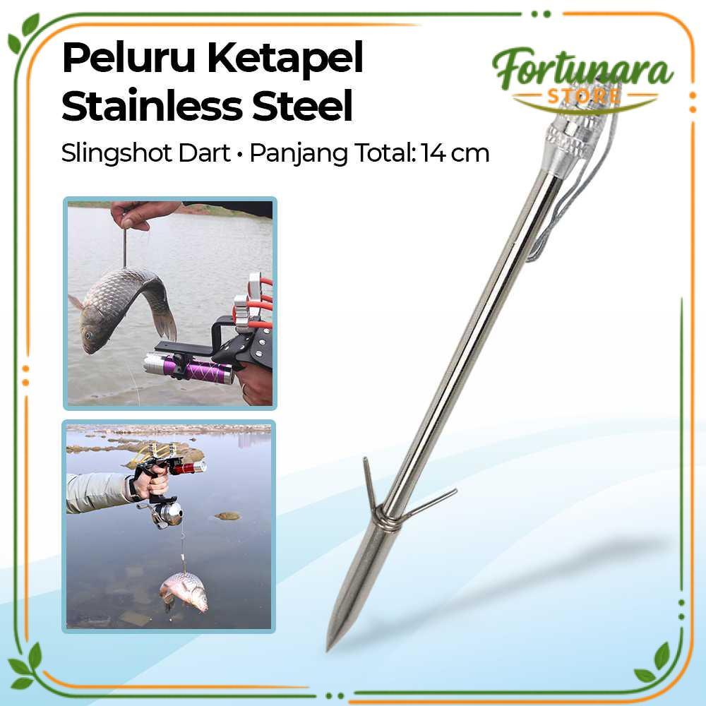 Fortunara Store - Peluru Ketapel Ikan Stainless Steel Slingshot Dart 1 PCS - KN830