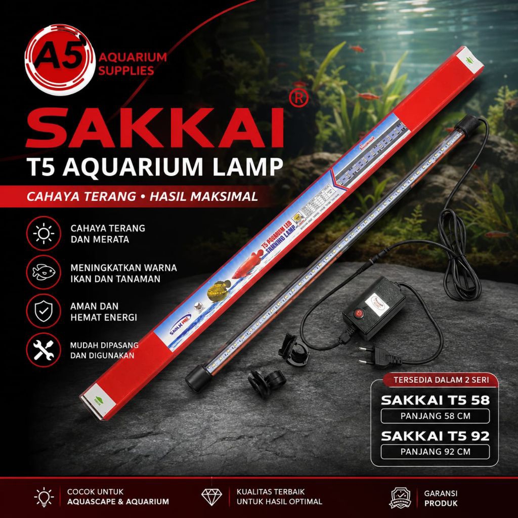 LAMPU AQUARIUM TANNING LED SAKKAI PRO T5 58 ,T5 92