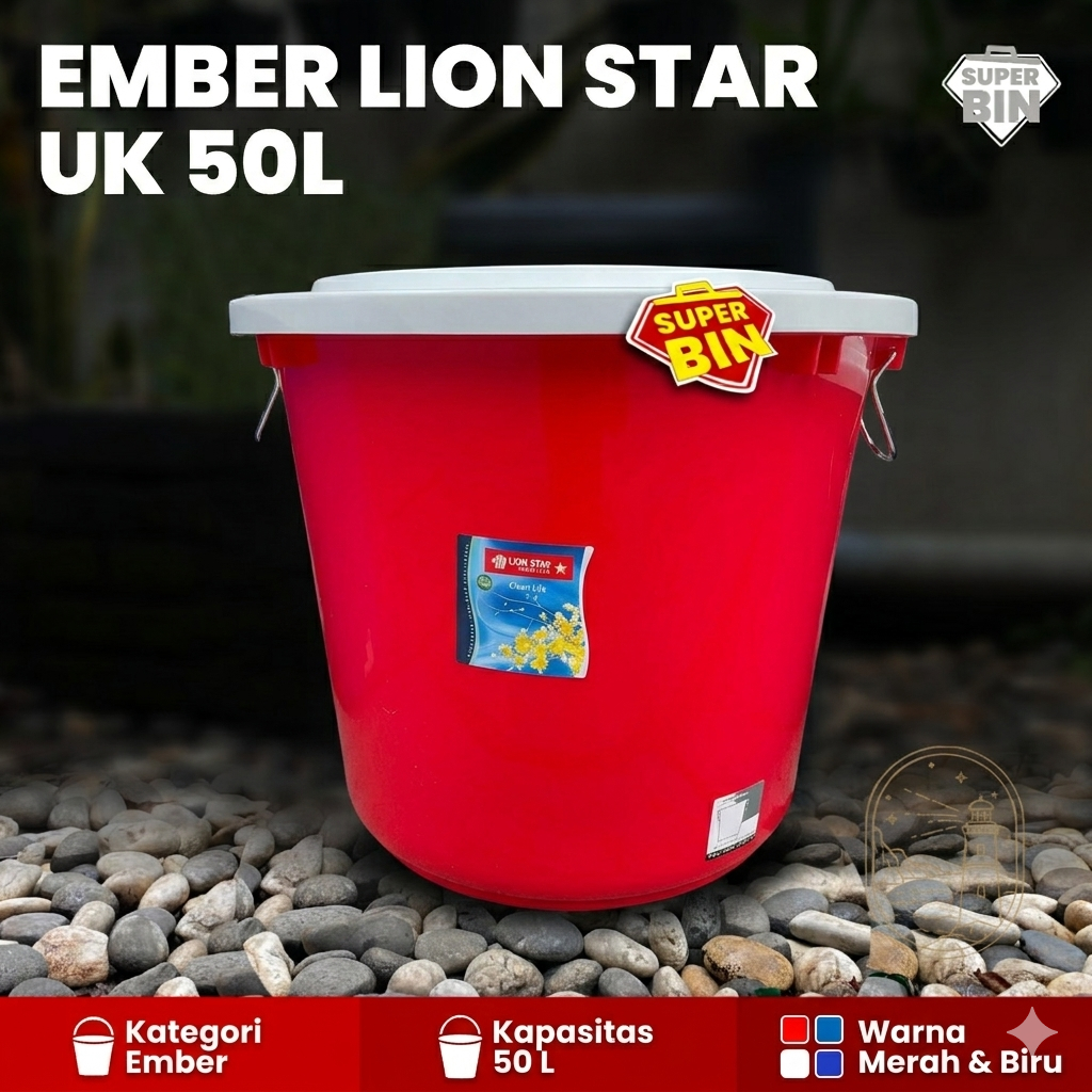 Ember Lion Star 50 Liter + Tutup PC-18 50 / Ember Air Plastik Tebal Besar