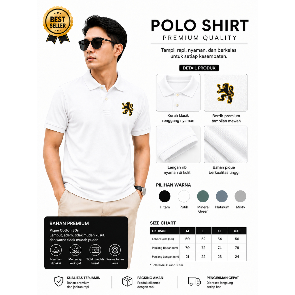 Giordano Polo Shirt Premium Pria 2026 | Kaos Polo Cowok Casual Formal Premium Cotton Adem &Elegant