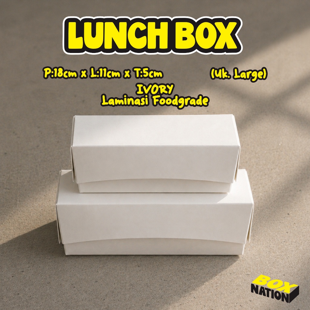 Paper Lunch Box L Bahan Ivory Food Grade / Lunch Box Ivory /  Lunch Box Kertas / lunch box paper / p