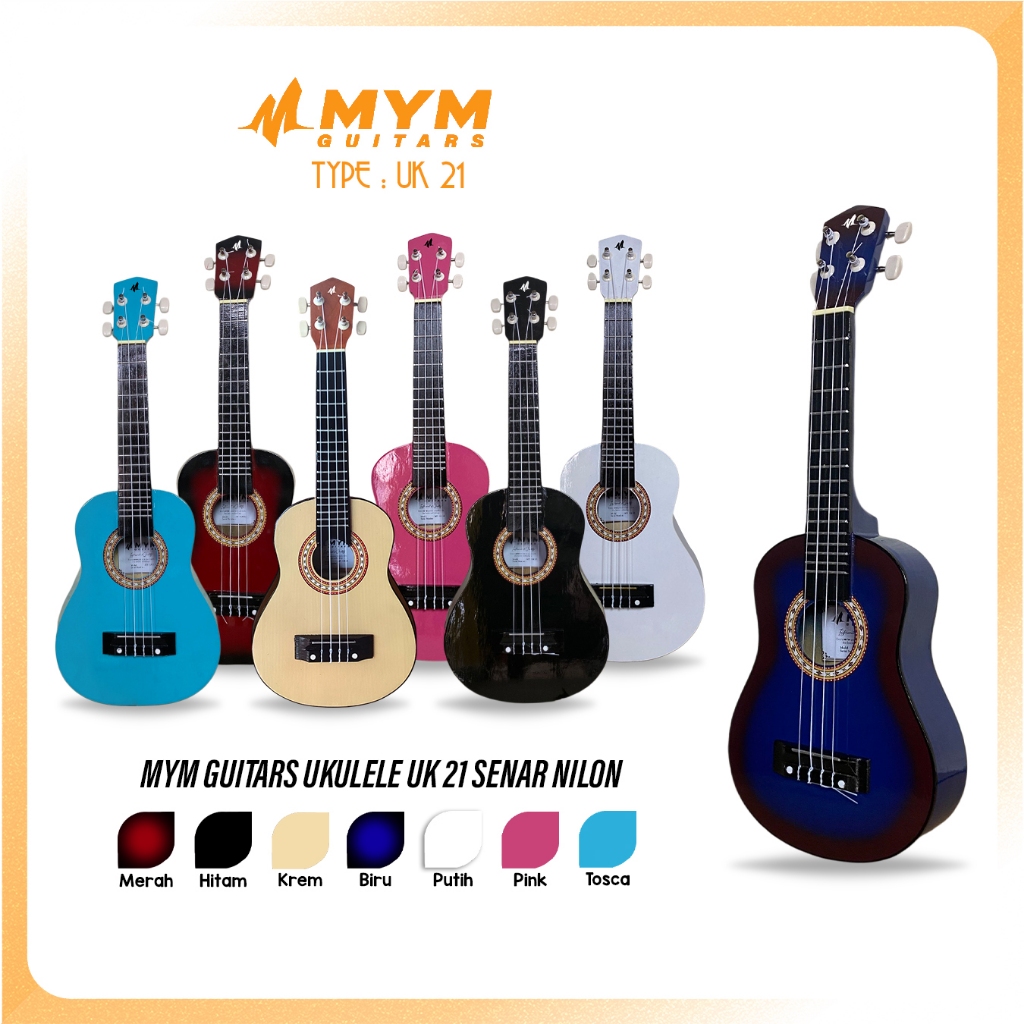 MYM Ukulele UK 21 Soprano Senar 3 dan 4 Bahan Kayu