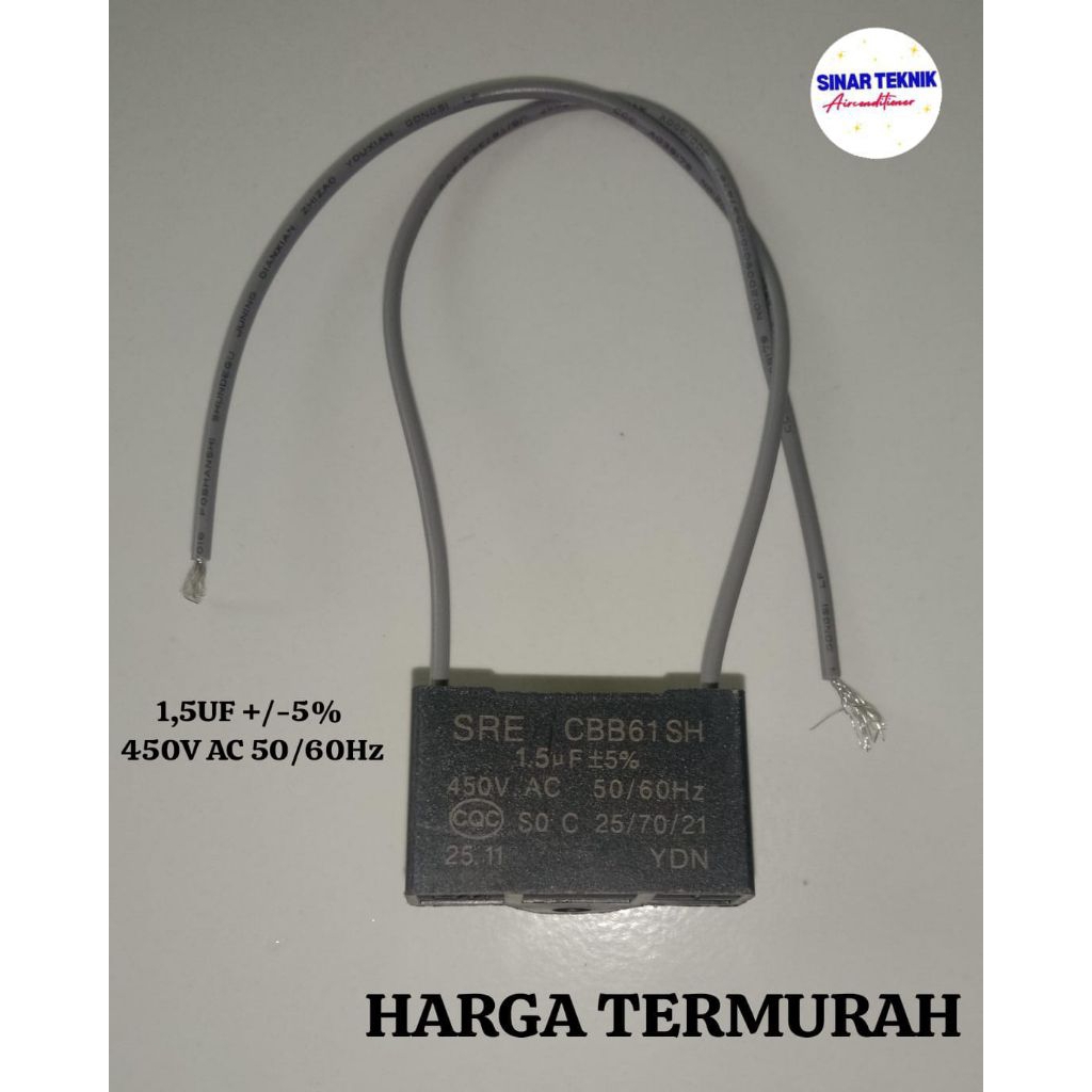 kapasitor kipas 1,5uf kabel, kapasitor 1,5 micro