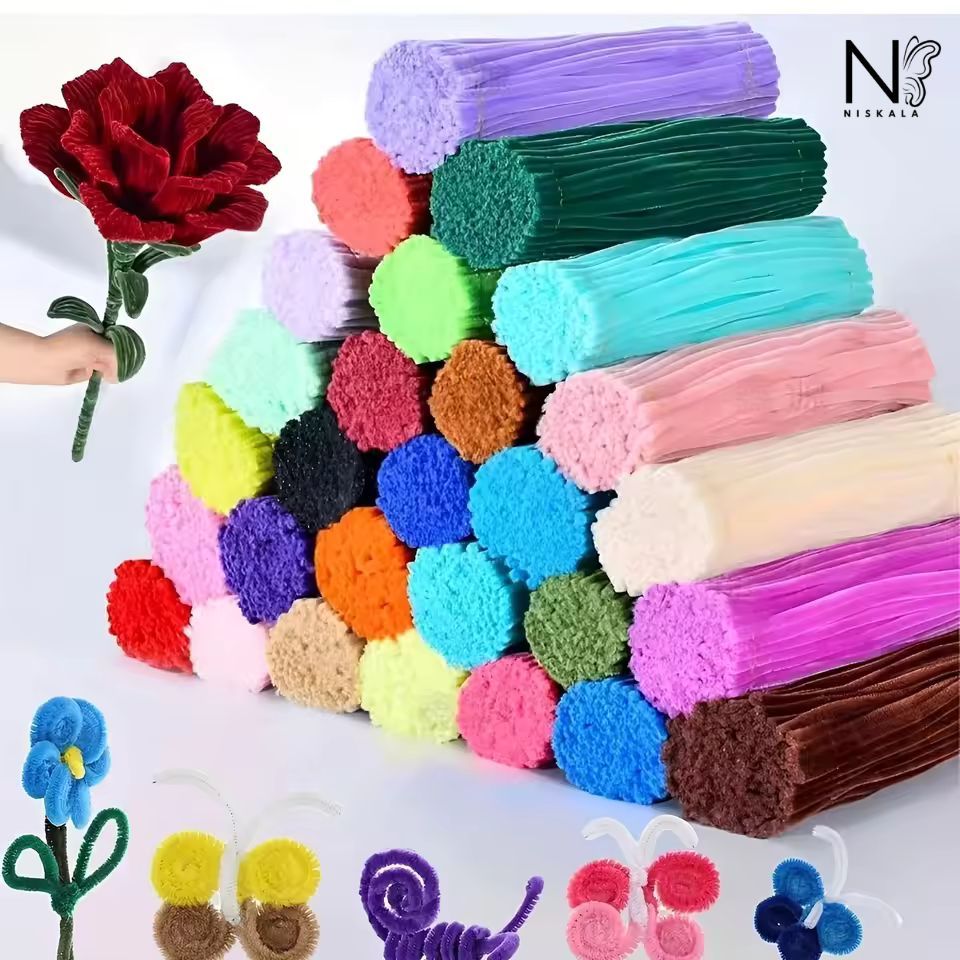 GROSIR Kawat Bulu Mercy Halus / Pipe Cleaner / Kawat Bunga / Grosir 50pcs / Grosir 100pcs Kawat Bulu