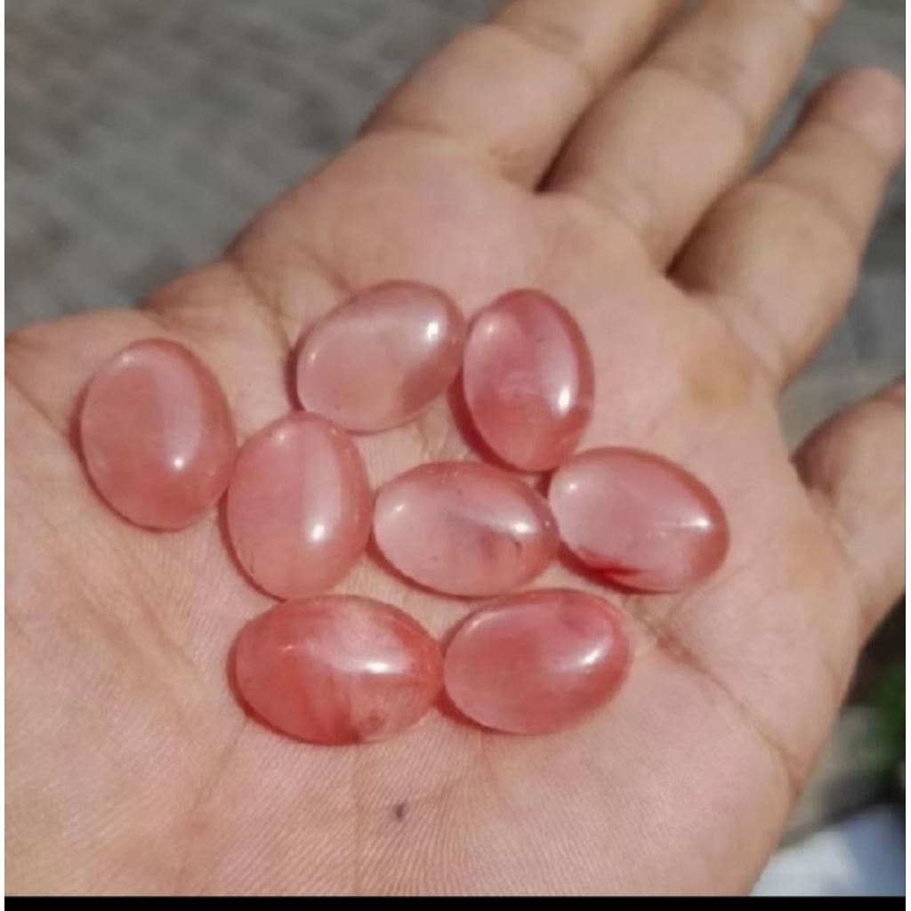 BATU AKIK LEPASAN CRYSTAL KECUBUNG CENDANA RAMBUT MERAH 18X13 MM