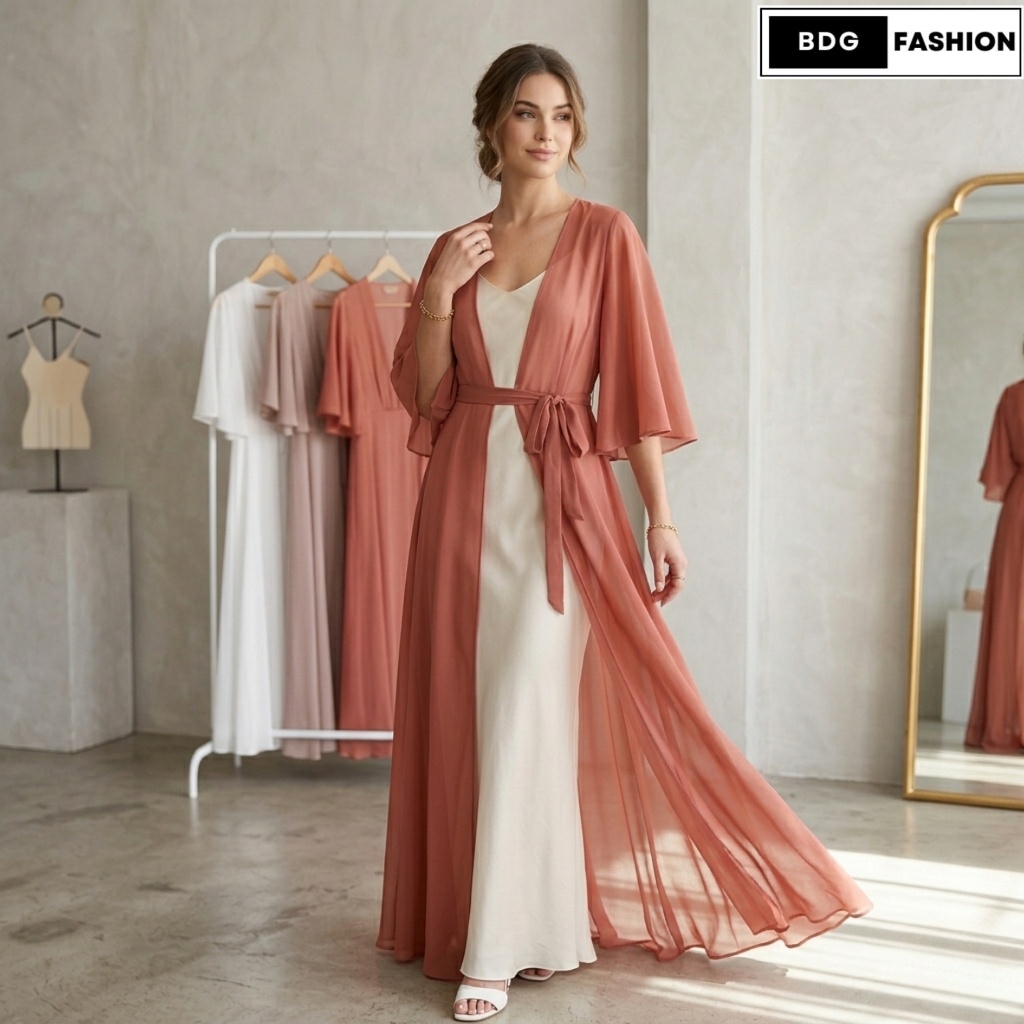 Aira - Outer Wanita Panjang Fashion Muslim Terbaru Lengan Terompet Bahan Ceruti Babydol
