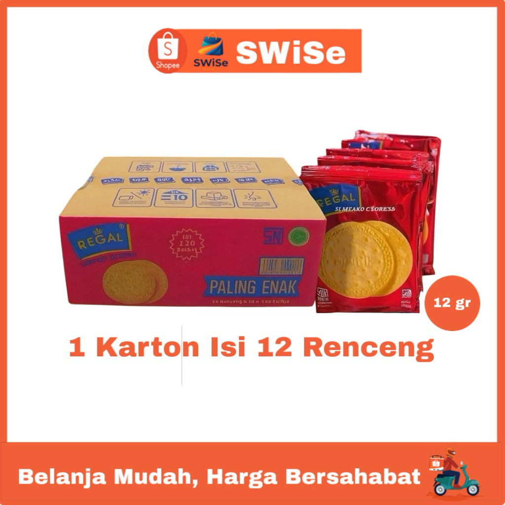Regal Marie Biskuit - 1 Karton 120 Sachet, Manis Ringan, Renyah, Aroma Susu