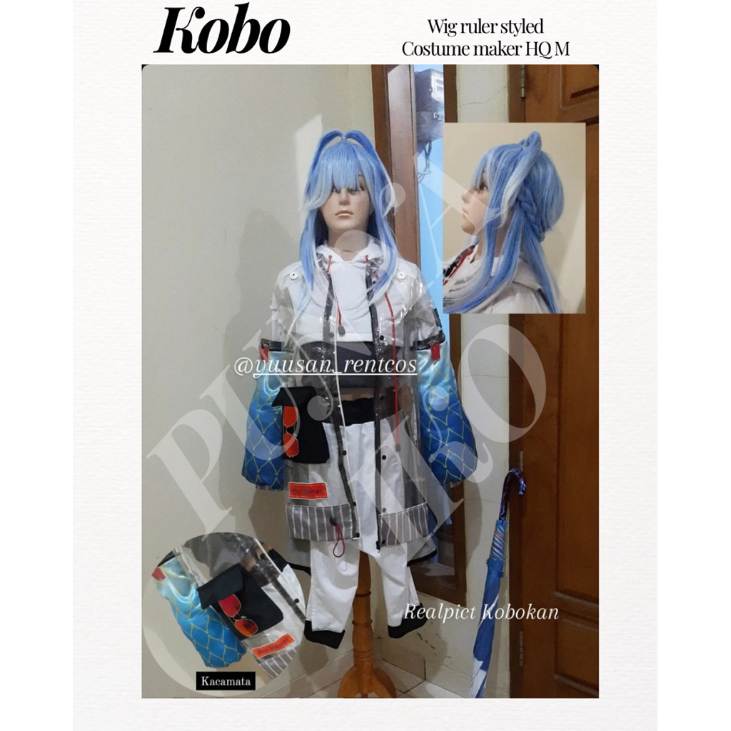 Kobo Kanaeru Cosplay Maker HQ ukuran M wig ruler