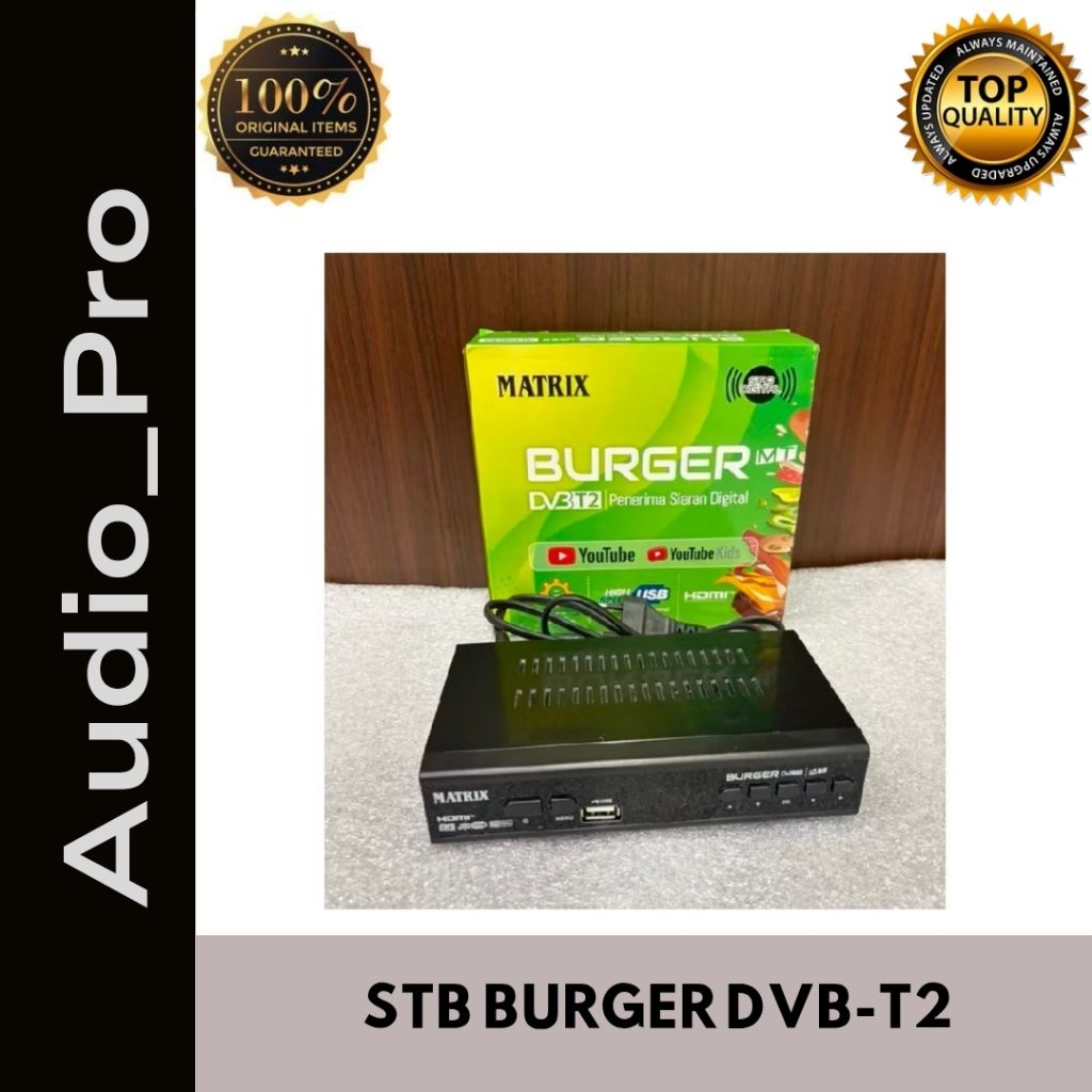 Set Box Matrix Burger Hijau TV Digital DVB T2 Digital Original