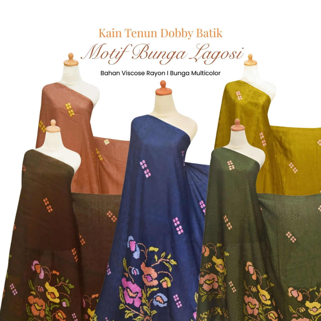 Kain Tenun Dobby Batik Motif Bunga Lagosi Multicolor Bugis Makassar - Tenun Sengkang PRU-1