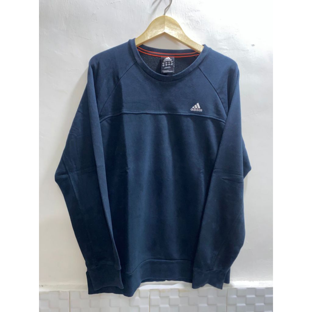 Sweater Adidas Crewneck Original - Navy Biru Dongker - Performance Essentials - Size M