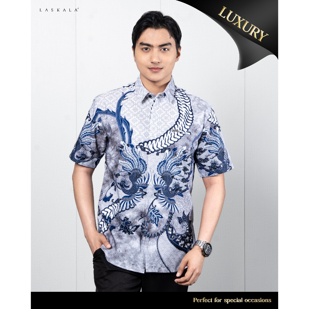 [Defect Sale] Laskala Batik Premium Lokananta Kemeja Batik Pria Slimfit Lengan Pendek