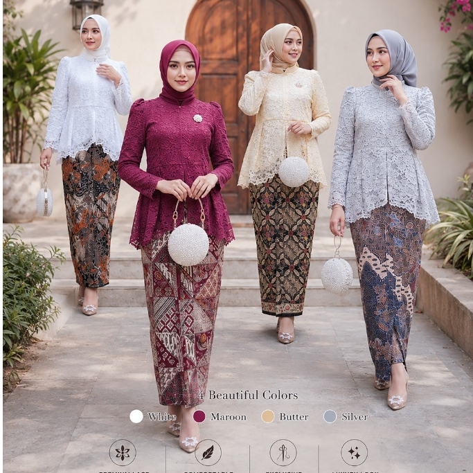 GOOD STORE AKSA SET KEBAYA WANITA DAN KEMEJA PRIA TERBARU PASANGAN DEWASA KONDANGAN Original By Shof