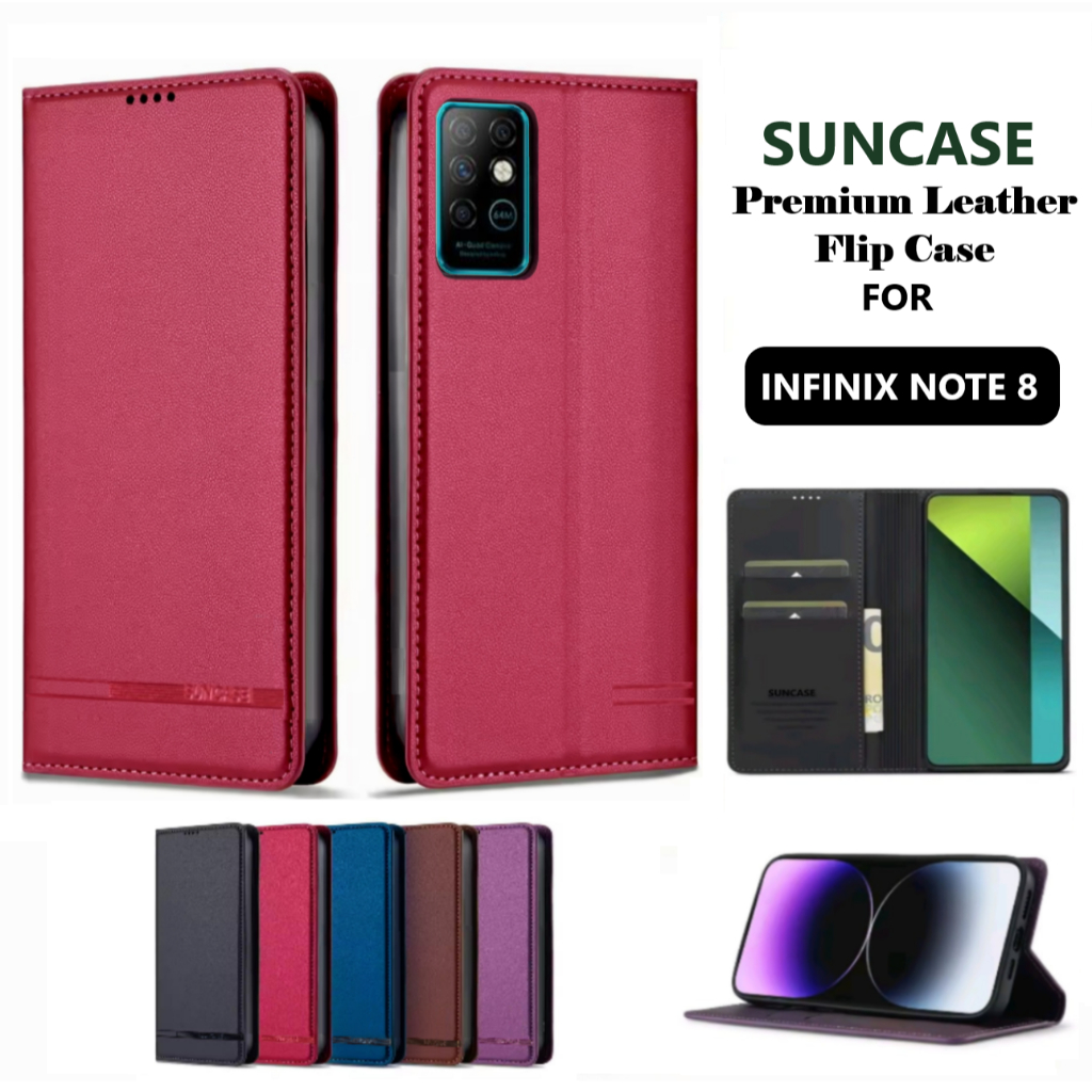 CASE HP FLIP WALLET for INFINIX NOTE 8 LEATHER CASE Premium FLIP COVER FLIP CASE Casing hp