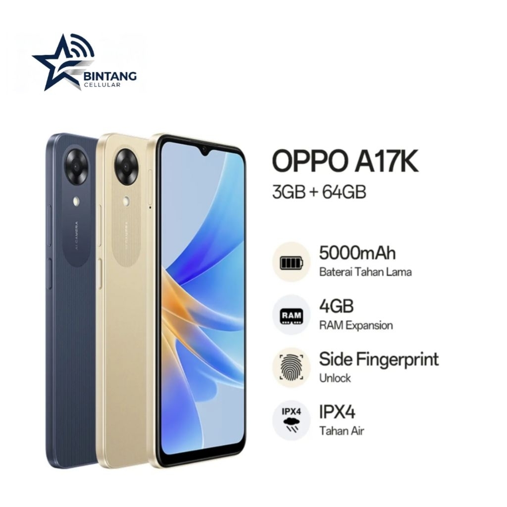 HP OPPO A17K 3/64 GB - OPPO A17K RAM 3GB INTERNAL 64GB