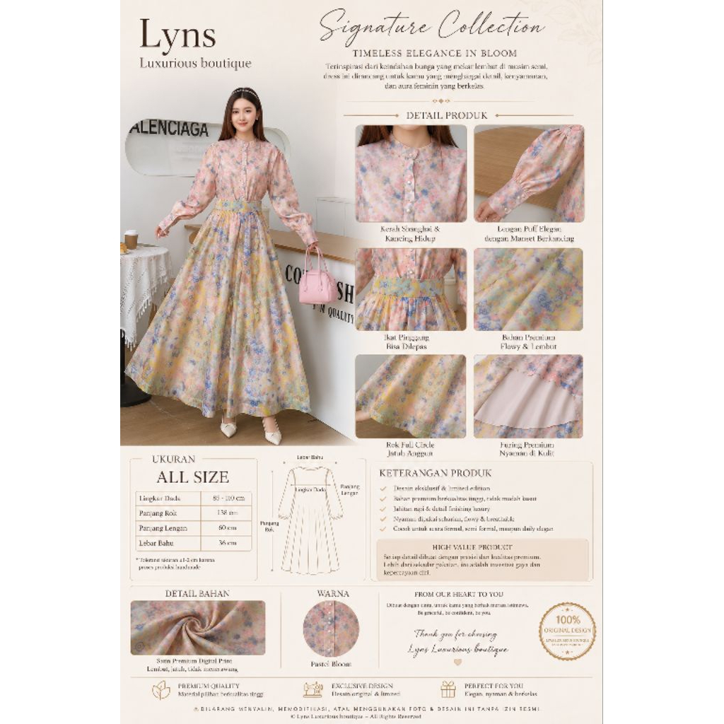 Gamis Dress Premium Korean Soft Pastel | Elegant Princess Dress | Dress Muslimah Luxury Viral